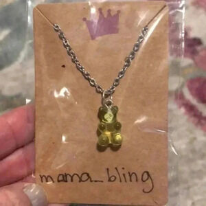 Green Gummy Bear Necklace NWT